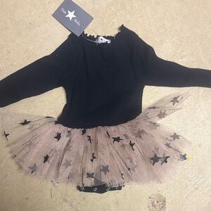 Petite Hailey Starry Night Black Tutu Dress